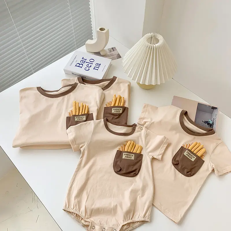 French Fries Pocket T-Shirt for Baby Family 2025