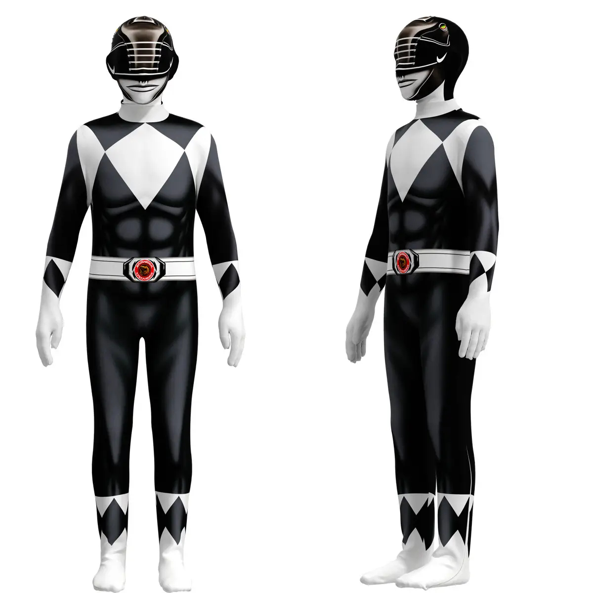 Children's Red White Ranger Cosplay Suit Halloween - Image 4