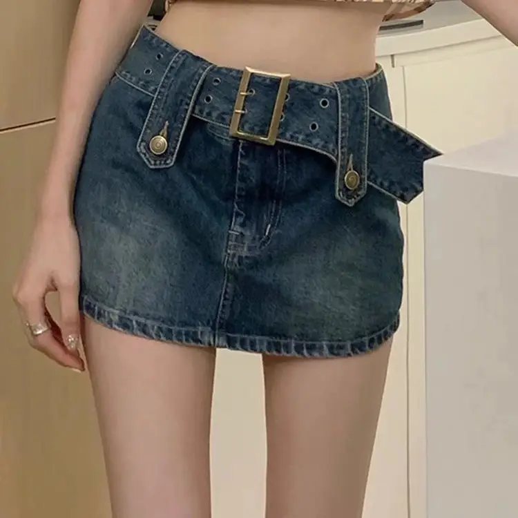 Women Denim Retro High Waist Skirt 2025 - Image 5