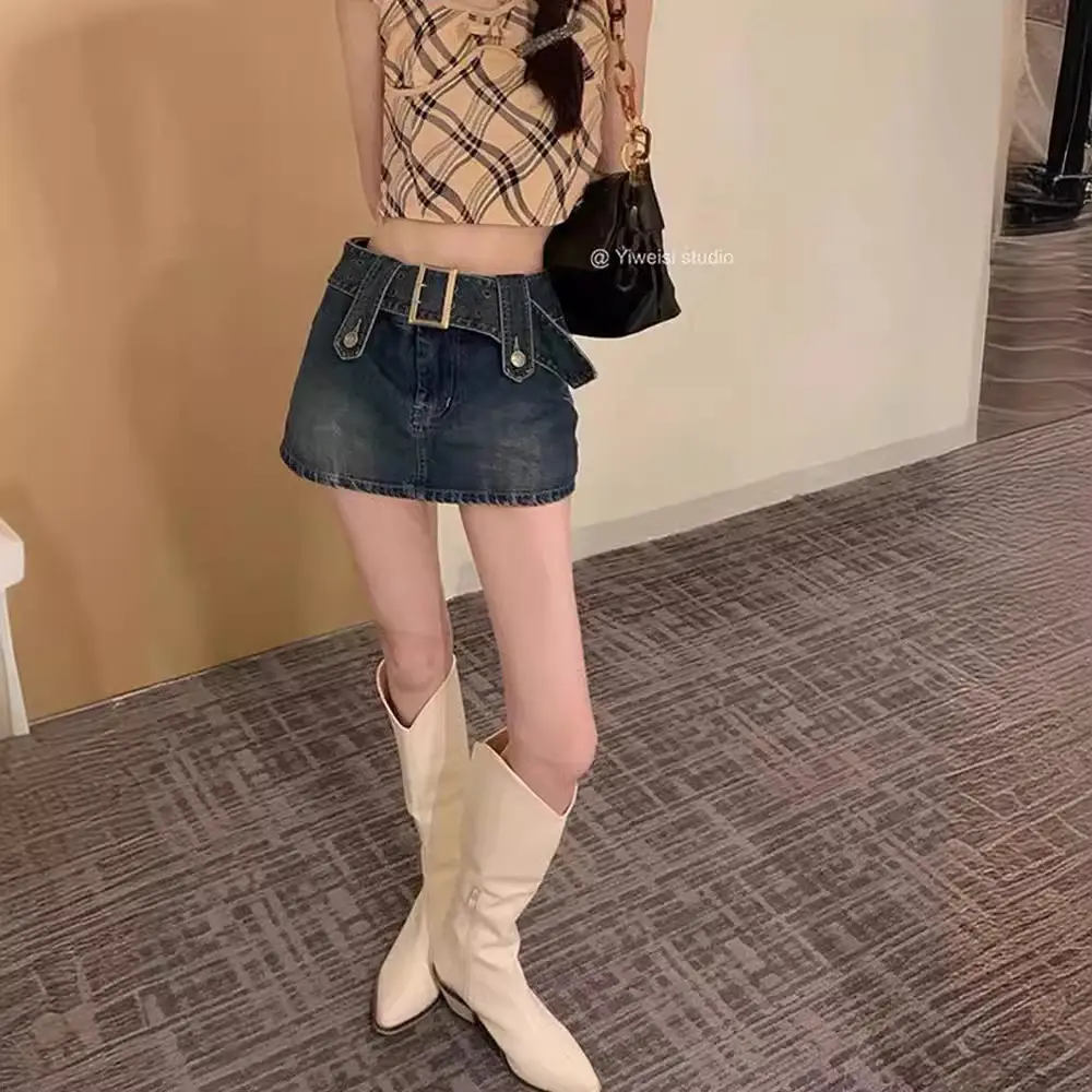 Women Denim Retro High Waist Skirt 2025 - Image 6