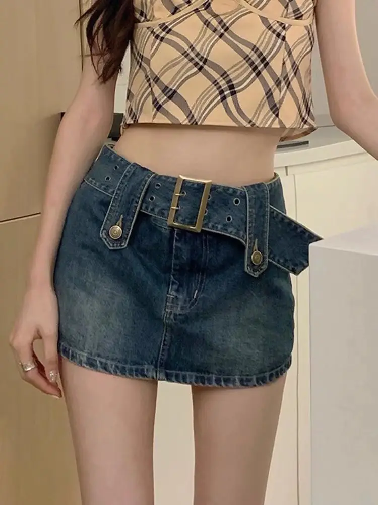 Women Denim Retro High Waist Skirt 2025 - Image 2