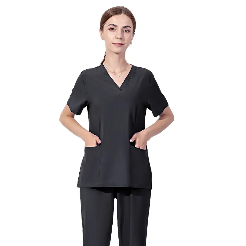 Women's V-Neck Nursing Set Blue Light Elastic Pants - Image 14