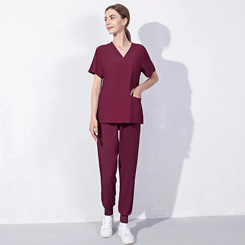 Women's V-Neck Nursing Set Blue Light Elastic Pants - Image 5