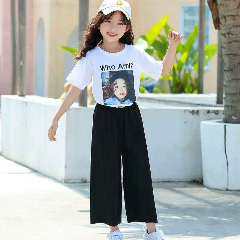 Girls Pink Wide Leg Shaking Pants Summer - Image 21