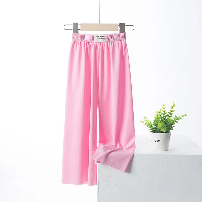 Girls Pink Wide Leg Shaking Pants Summer - Image 8