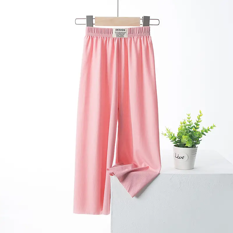 Girls Pink Wide Leg Shaking Pants Summer - Image 9