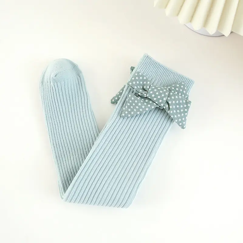 Girls Star Bow Mid-Calf Socks Spring Autumn Korean Style