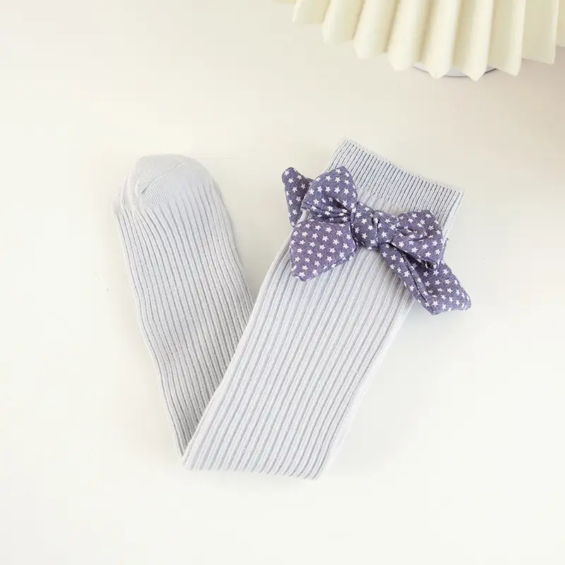Girls Star Bow Mid-Calf Socks Spring Autumn Korean Style