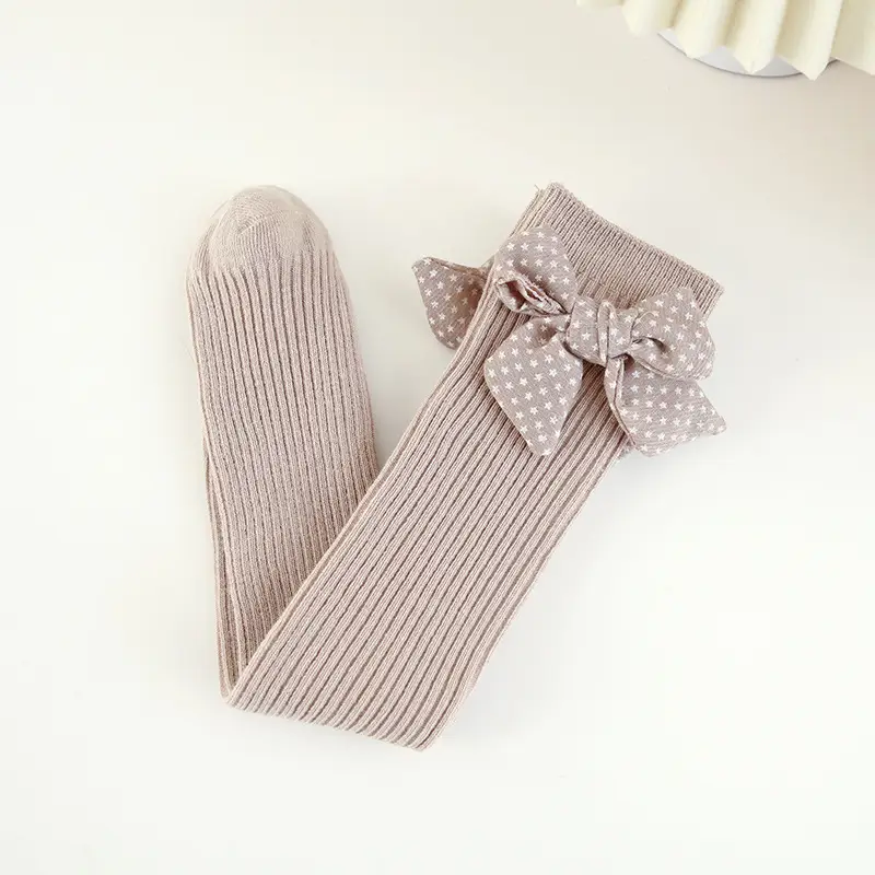 Girls Star Bow Mid-Calf Socks Spring Autumn Korean Style