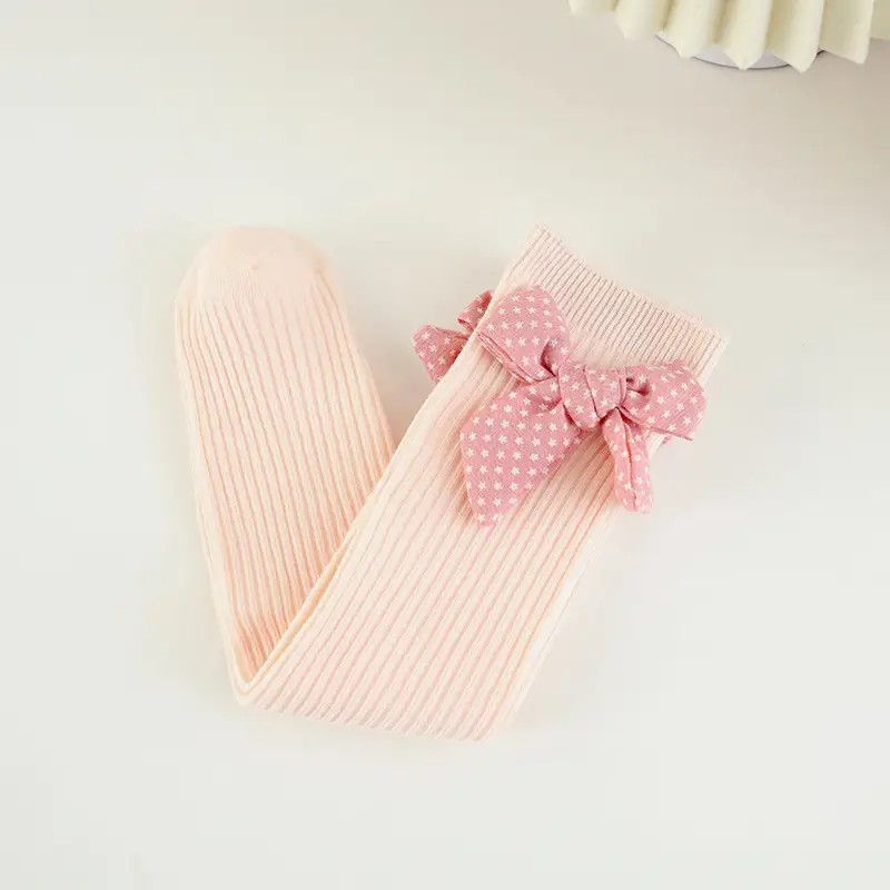 Girls Star Bow Mid-Calf Socks Spring Autumn Korean Style