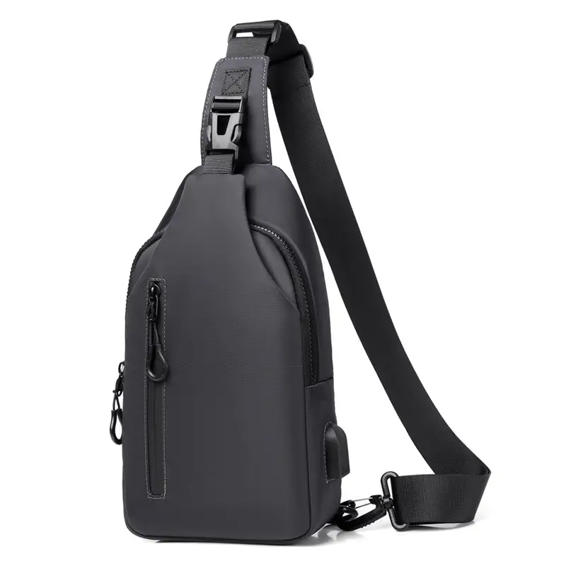 Men's Black Oxford Chest Messenger Bag - Image 3