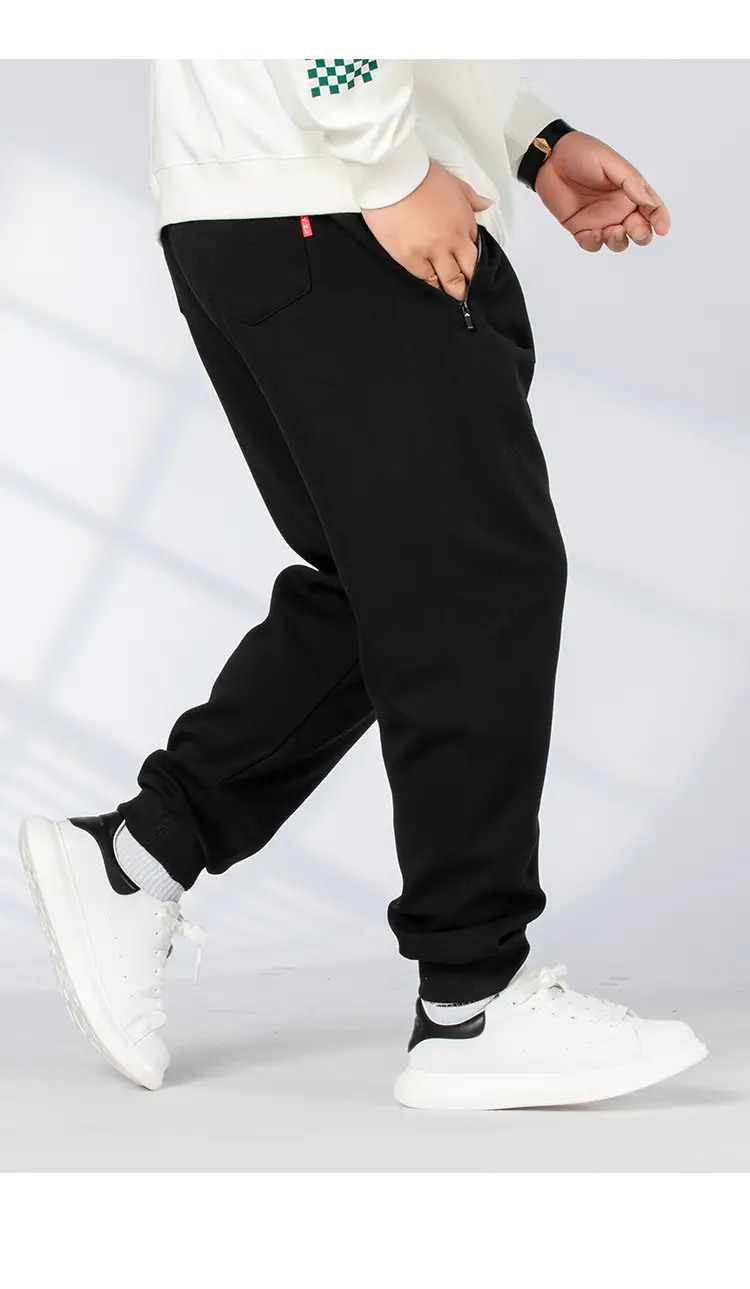 Men Black Track Pants XL 7XL 130-300kg — feature 5