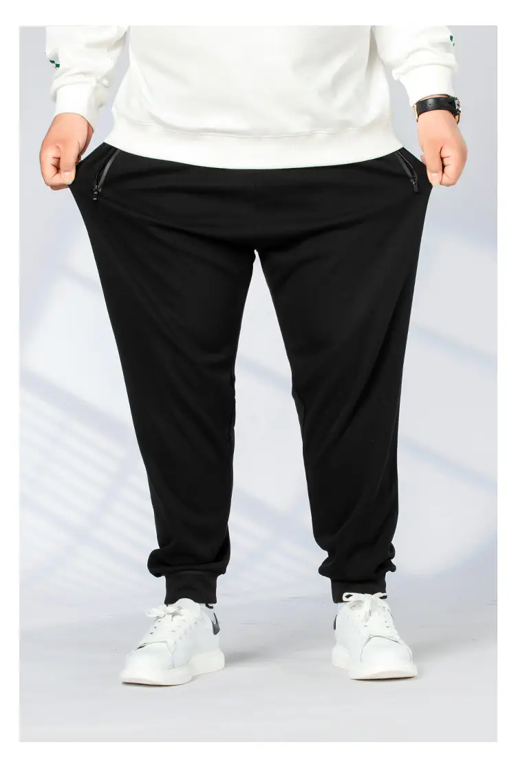 Men Black Track Pants XL 7XL 130-300kg — feature 7