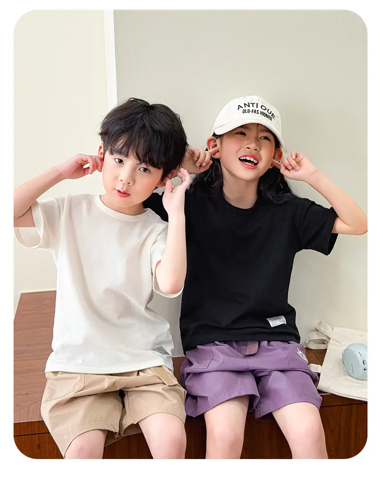 Boys Cotton T-Shirt Black Cap Summer 2025 — feature 16