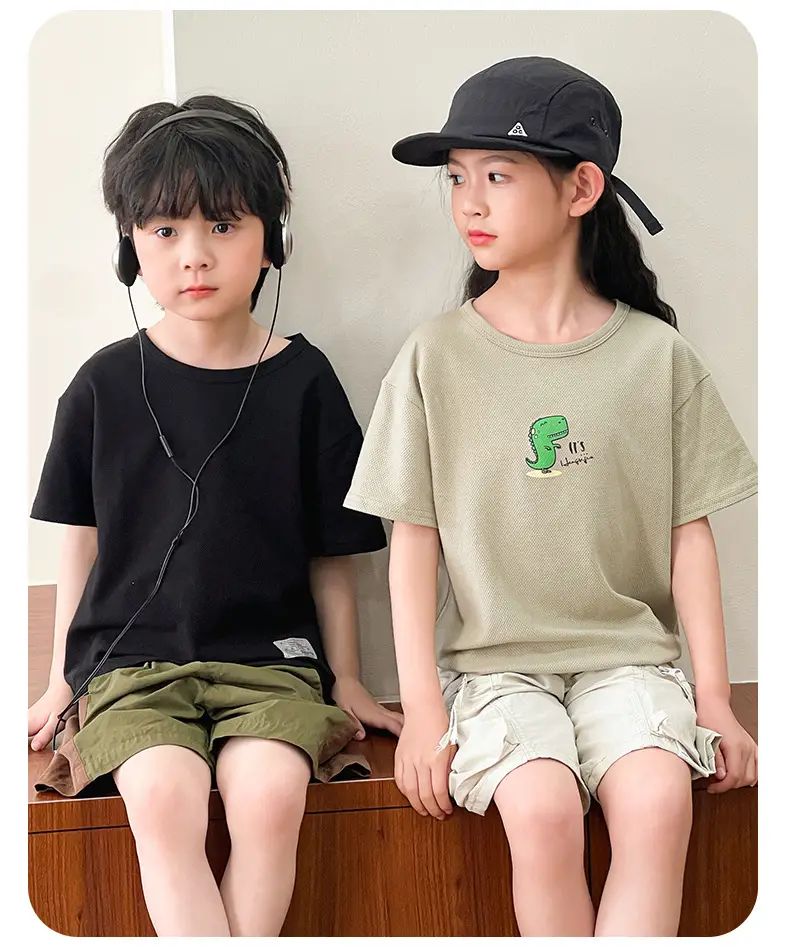 Boys Cotton T-Shirt Black Cap Summer 2025 — feature 19