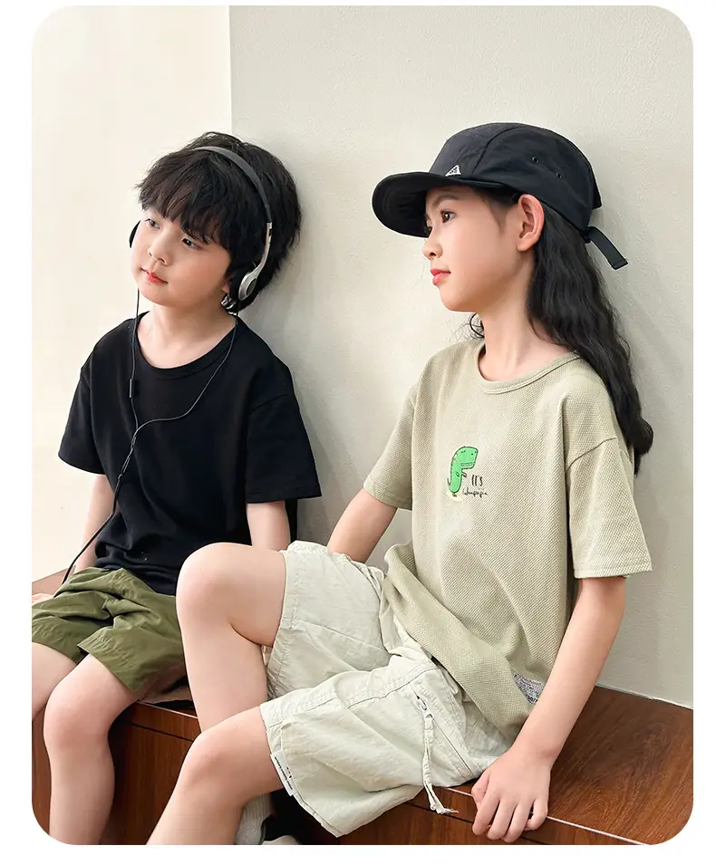 Boys Cotton T-Shirt Black Cap Summer 2025 — feature 22