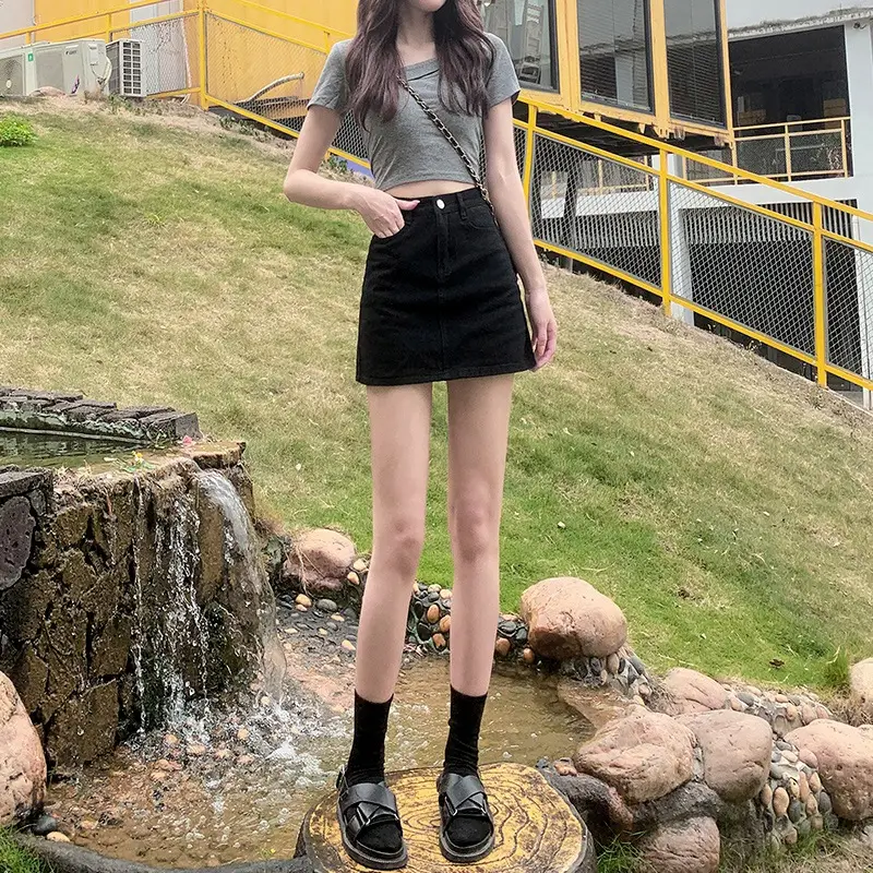 Denim High Waist Shorts for Women Summer Large - Image 6