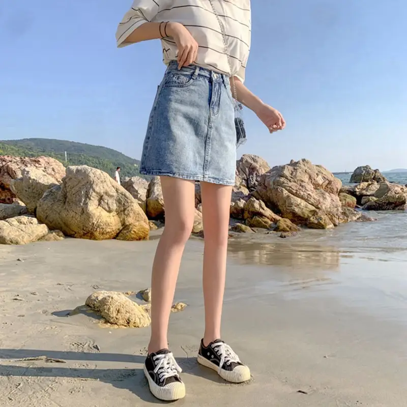 Denim High Waist Shorts for Women Summer Large - Image 4