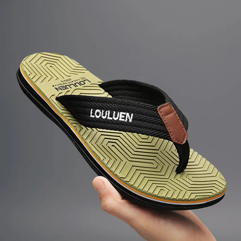 Men's Korean Style EVA Pinch Flip-Flops Black