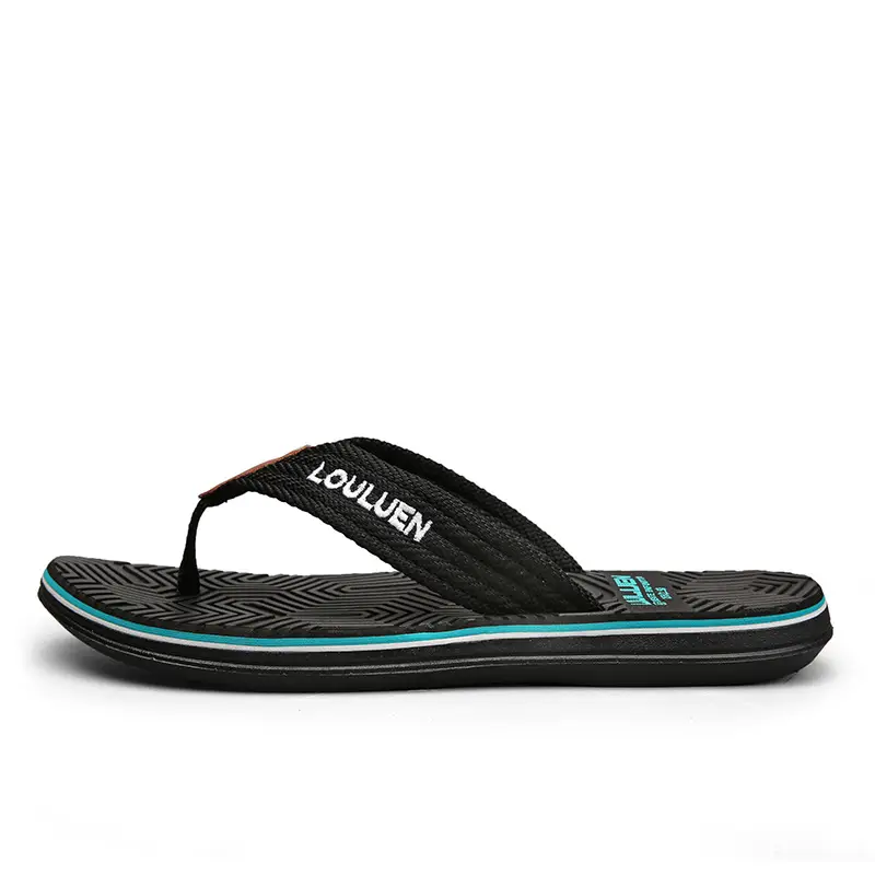 Men's Korean Style EVA Pinch Flip-Flops Black