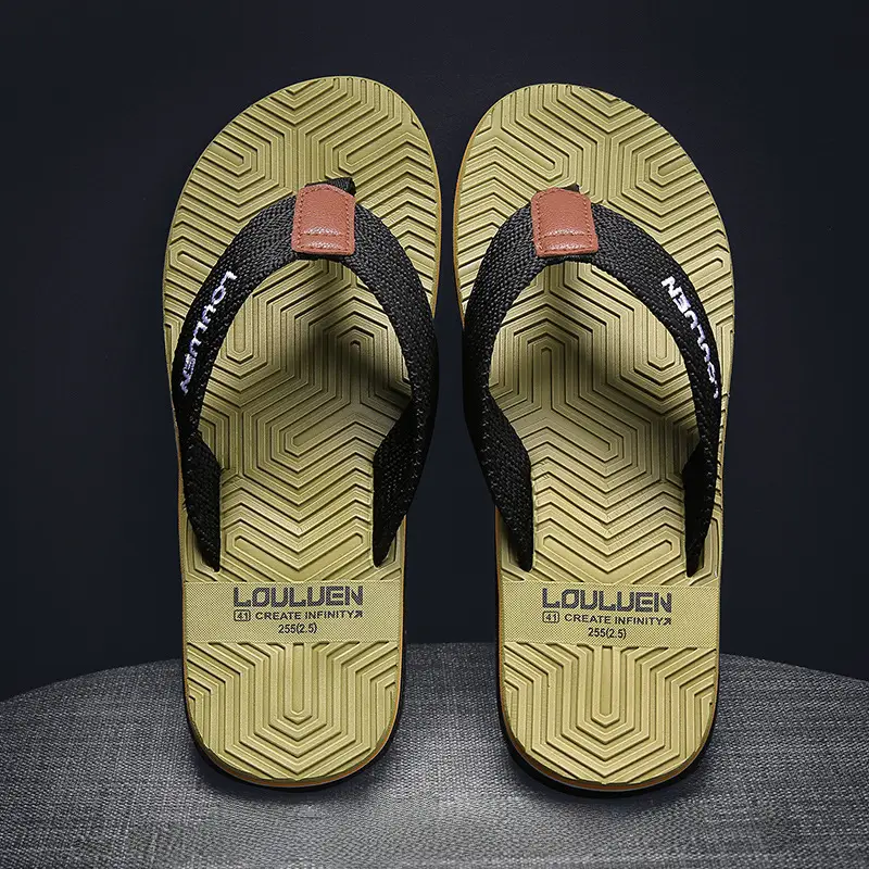 Men's Korean Style EVA Pinch Flip-Flops Black