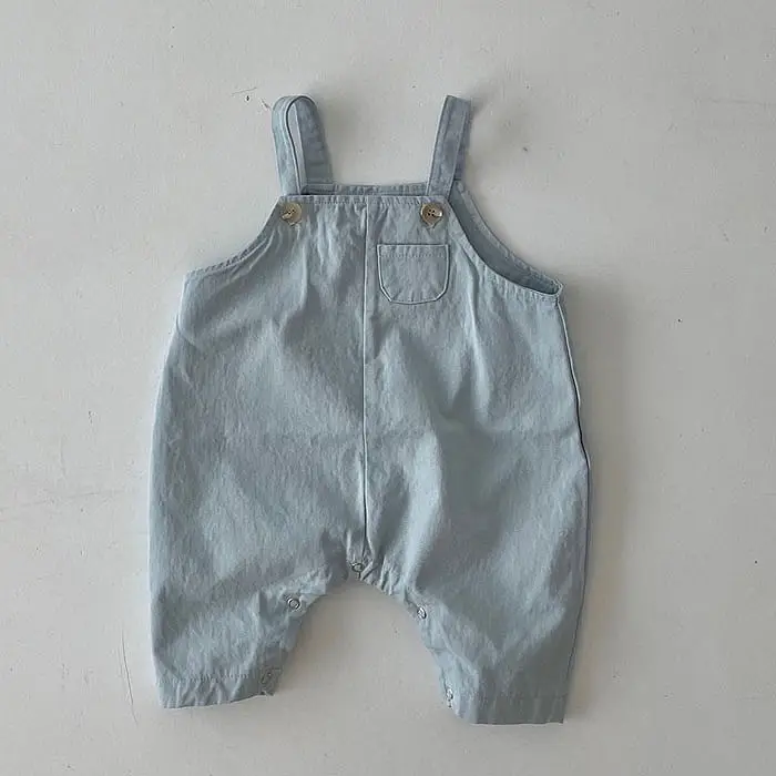 Baby Overalls Korean Style Light Blue Spring Jumpsuit - Image 2