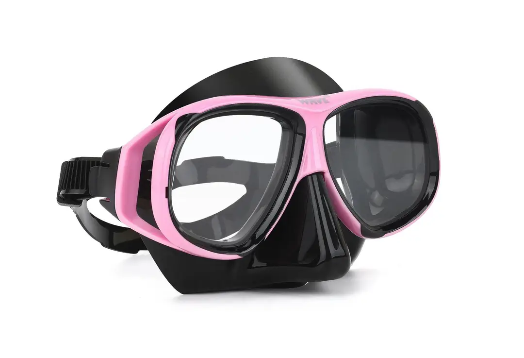 wave professional snorkeling two-piece silicone full dry breathing tube large frame with degrees diving goggles