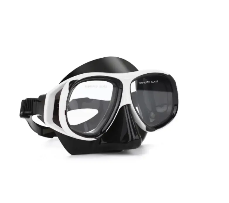 wave professional snorkeling two-piece silicone full dry breathing tube large frame with degrees diving goggles