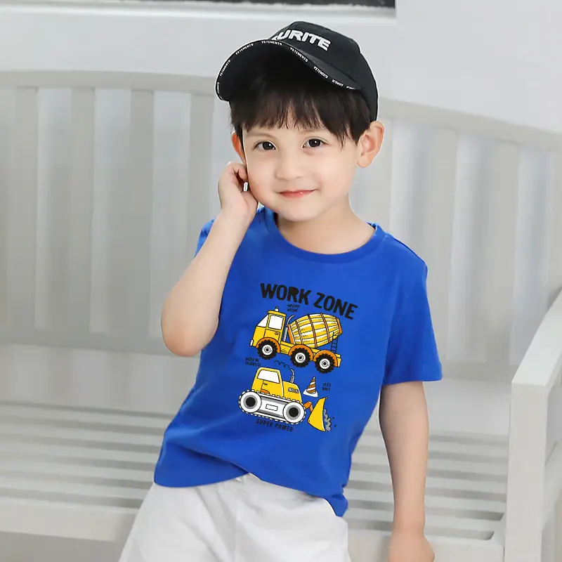 Children's Blue Work Zone T-Shirt & Gray Shorts 2026 Set - Image 20