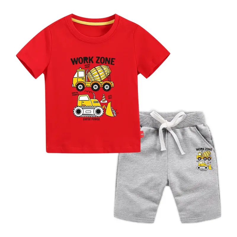 Children's Blue Work Zone T-Shirt & Gray Shorts 2026 Set - Image 10