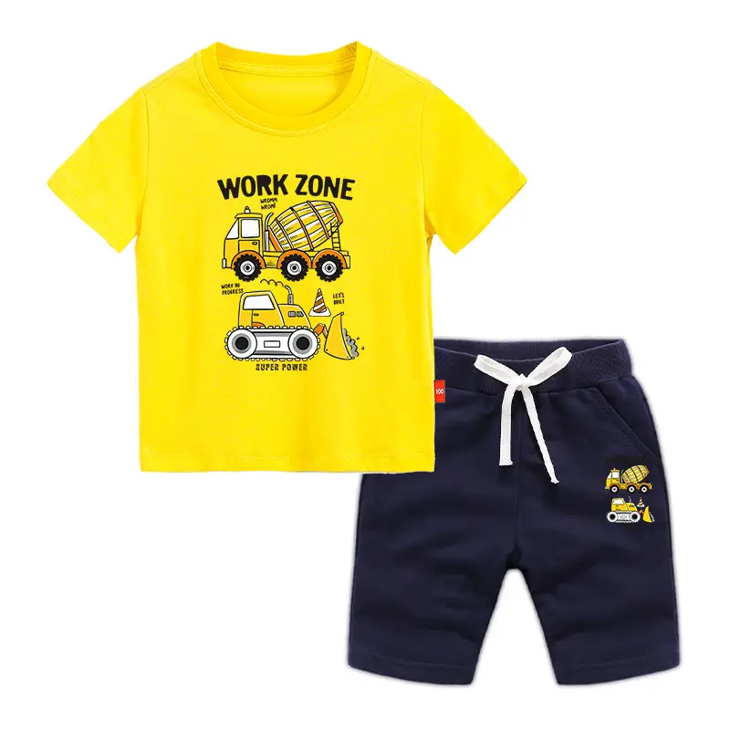 Children's Blue Work Zone T-Shirt & Gray Shorts 2026 Set - Image 12