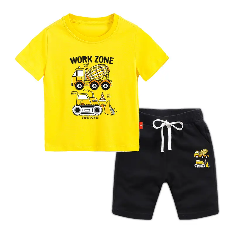 Children's Blue Work Zone T-Shirt & Gray Shorts 2026 Set - Image 13