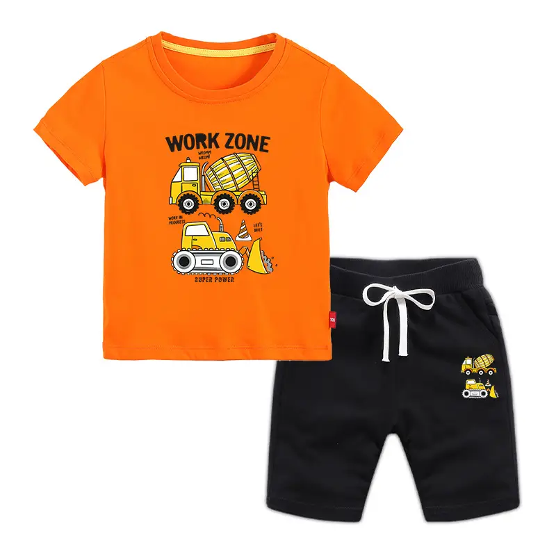 Children's Blue Work Zone T-Shirt & Gray Shorts 2026 Set - Image 15