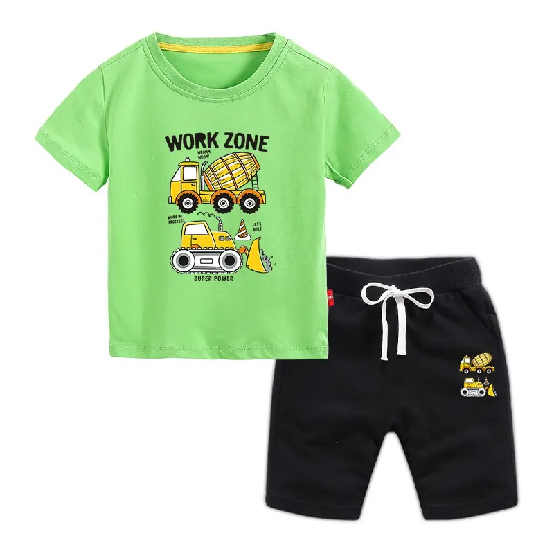 Children's Blue Work Zone T-Shirt & Gray Shorts 2026 Set - Image 17