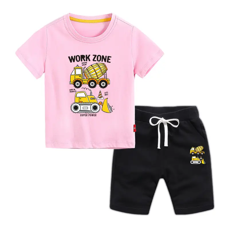 Children's Blue Work Zone T-Shirt & Gray Shorts 2026 Set - Image 6
