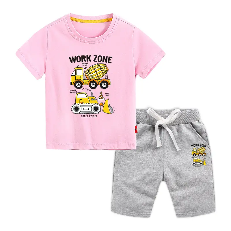 Children's Blue Work Zone T-Shirt & Gray Shorts 2026 Set - Image 7
