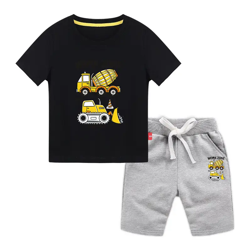 Children's Blue Work Zone T-Shirt & Gray Shorts 2026 Set - Image 8