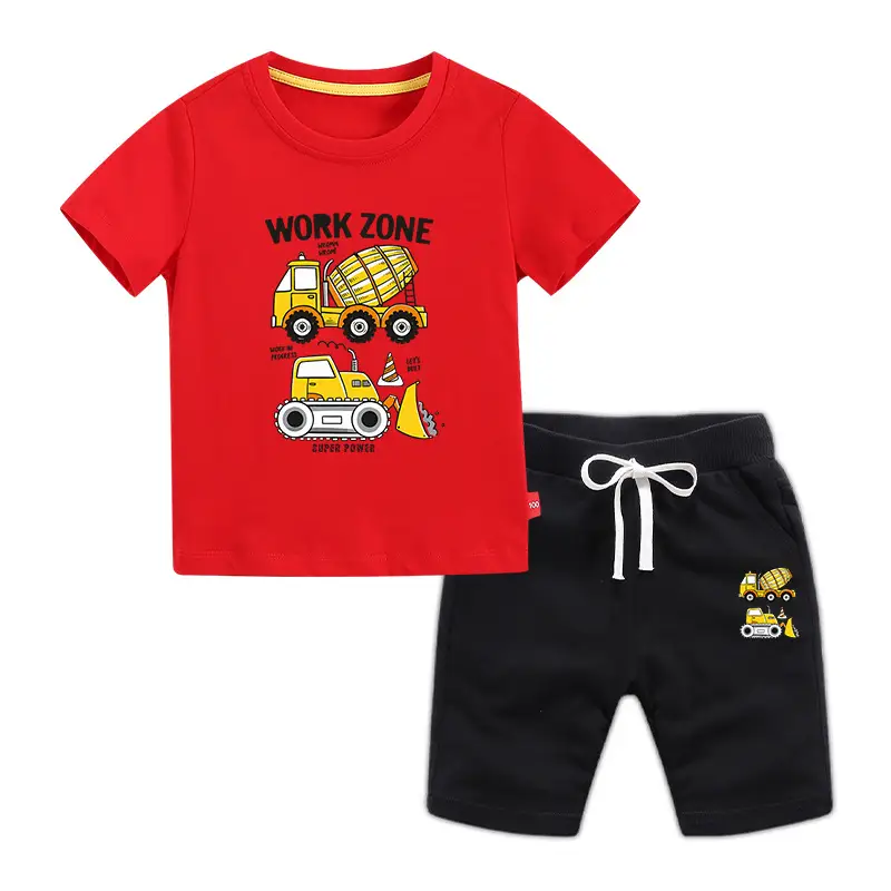 Children's Blue Work Zone T-Shirt & Gray Shorts 2026 Set - Image 9