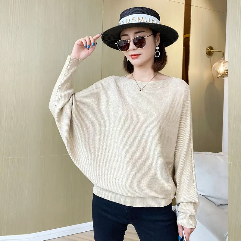 Women's Navy Dolman Sleeve Sweater Large