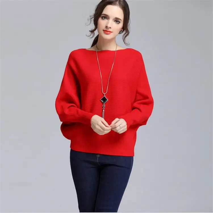 Women's Navy Dolman Sleeve Sweater Large