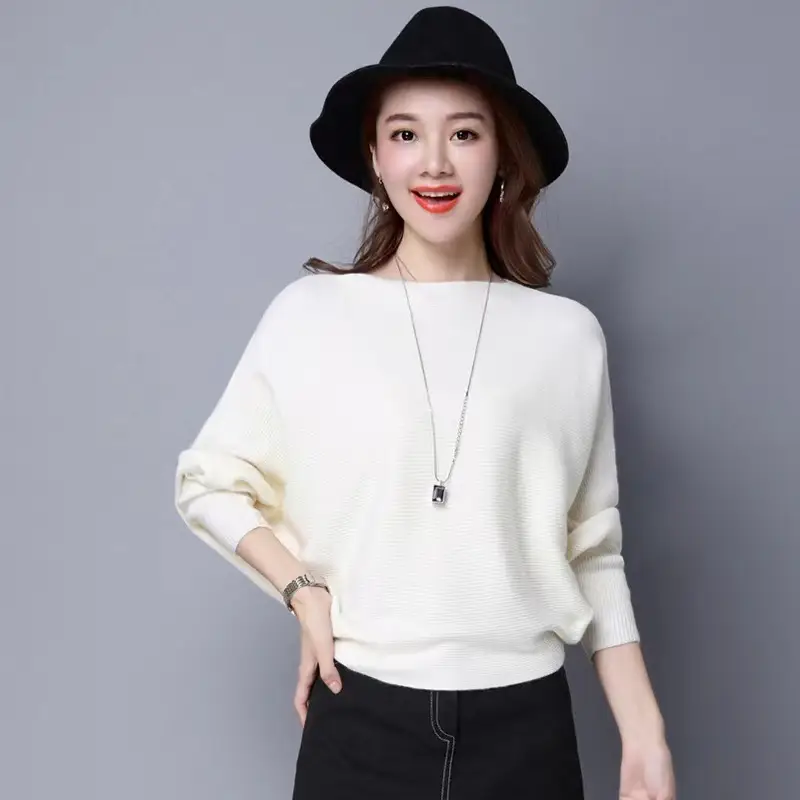 Women's Navy Dolman Sleeve Sweater Large