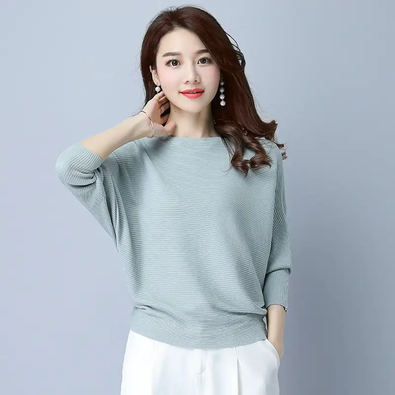 Women's Navy Dolman Sleeve Sweater Large