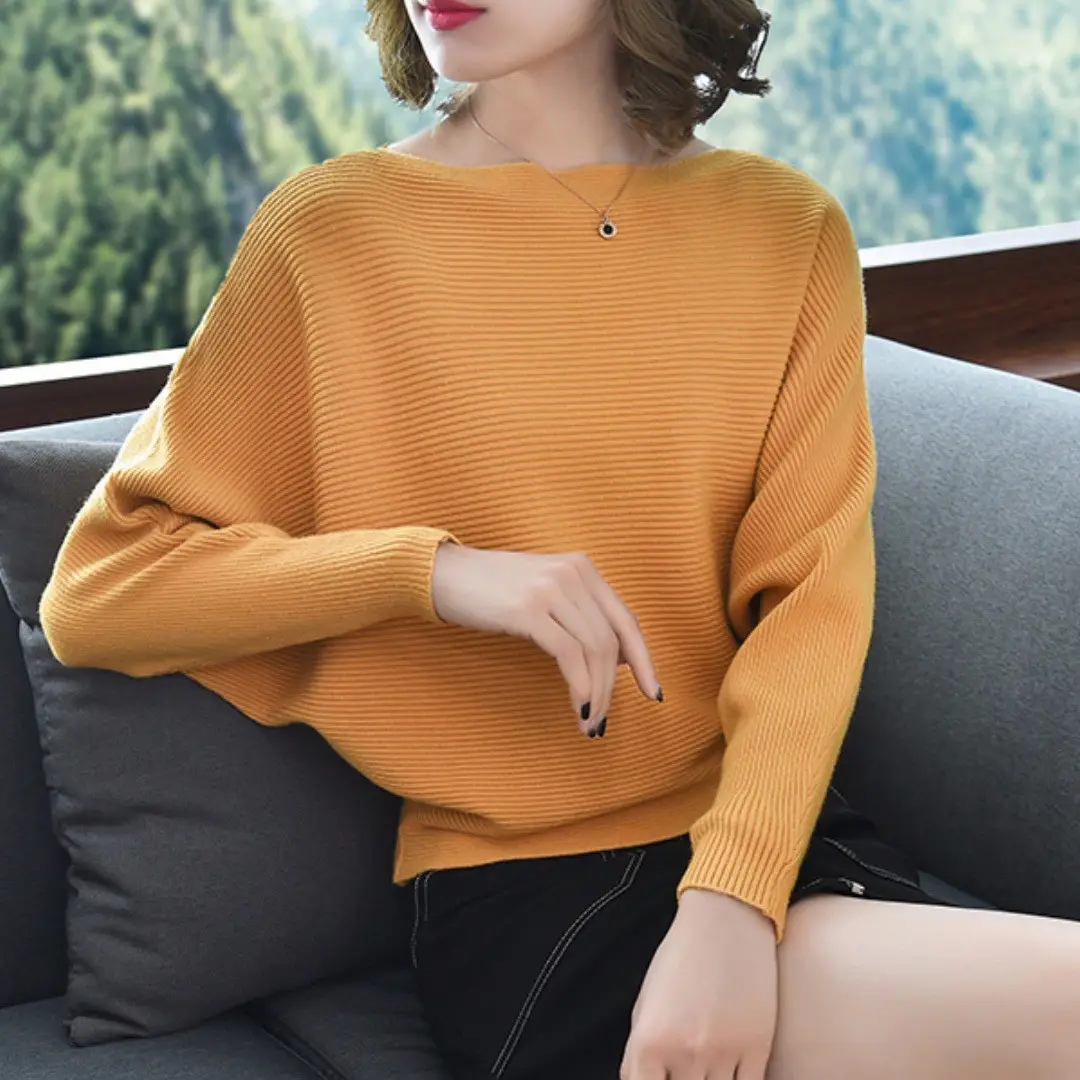 Women's Navy Dolman Sleeve Sweater Large