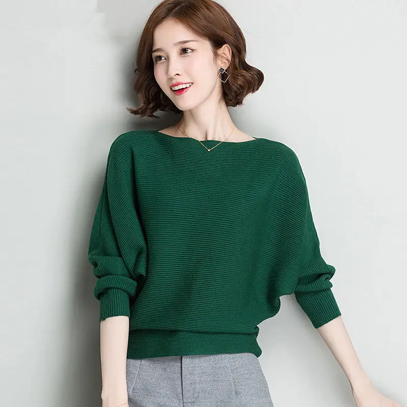Women's Navy Dolman Sleeve Sweater Large