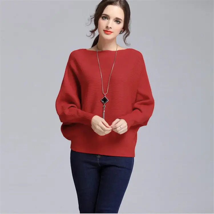 Women's Navy Dolman Sleeve Sweater Large