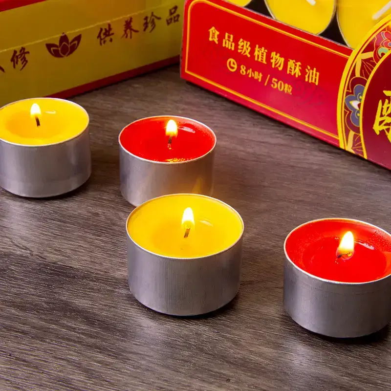 Butter lamp 100 tablets 4 hours Buddha home lamp tea wax for Changming lamp wholesale 8 hours butter candle
