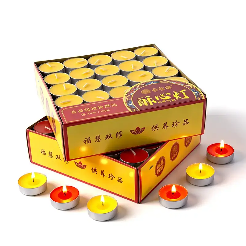 Butter lamp 100 tablets 4 hours Buddha home lamp tea wax for Changming lamp wholesale 8 hours butter candle