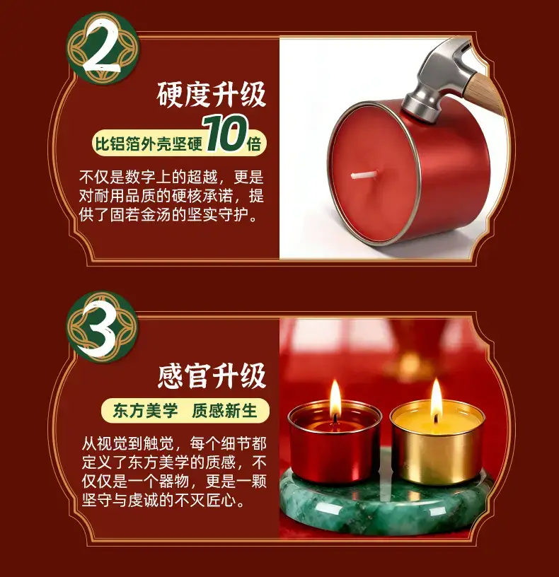 Butter lamp 100 tablets 4 hours Buddha home lamp tea wax for Changming lamp wholesale 8 hours butter candle — feature 11