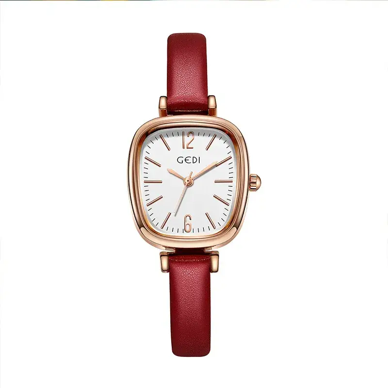 Goldie Women's Oval Quartz Watch with Black Leather Band - Image 10