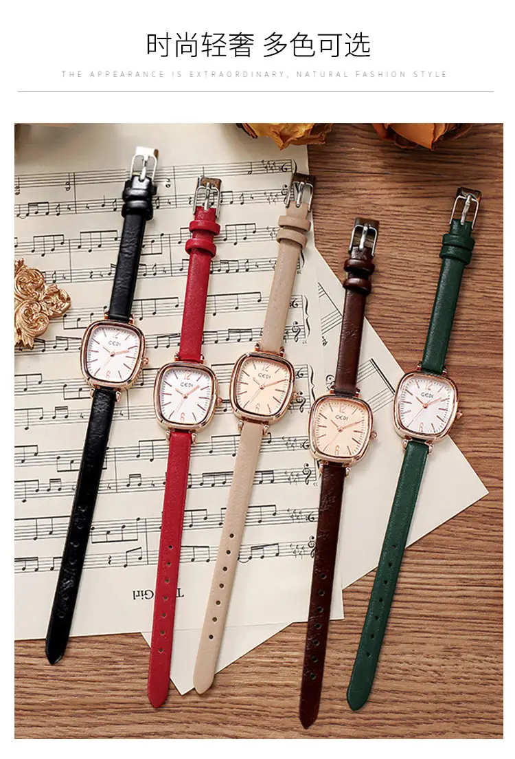Goldie Women's Oval Quartz Watch with Black Leather Band — feature 8